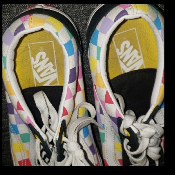 🌈 Vans Old Skool Rainbow Checkerboard Skater Shoe Unisex 7 Men / 8.5 Women - Picture 13 of 13